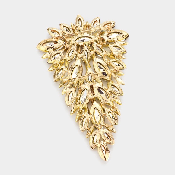 Lavender Cluster Large Crystal Brooch - Picture 2 of 2